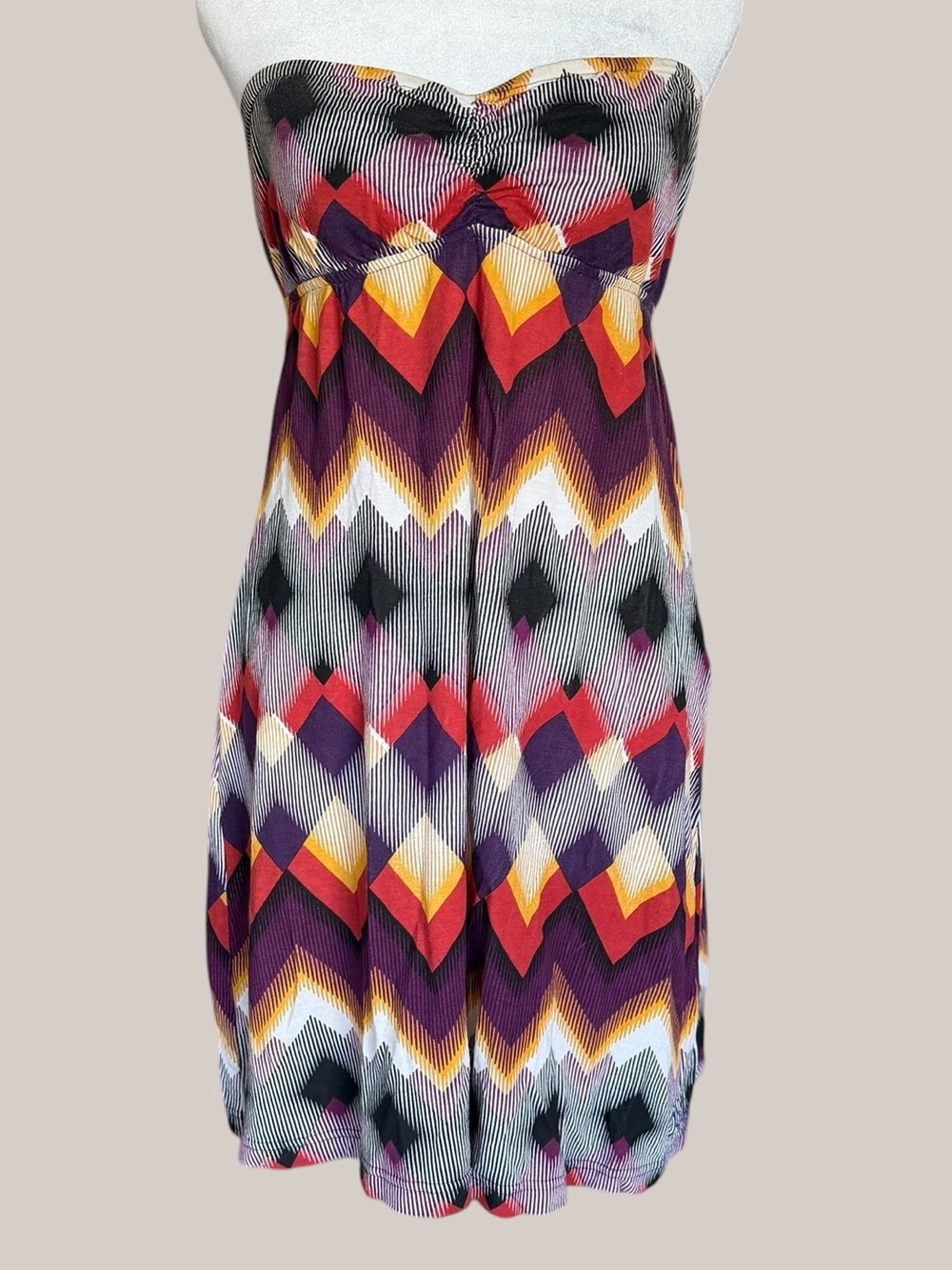 Rip Curl Strapless Tribal Chevron Tube Dress Medium Boho Beach